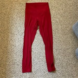 Dark Red Lululemon Align 25’ size 4